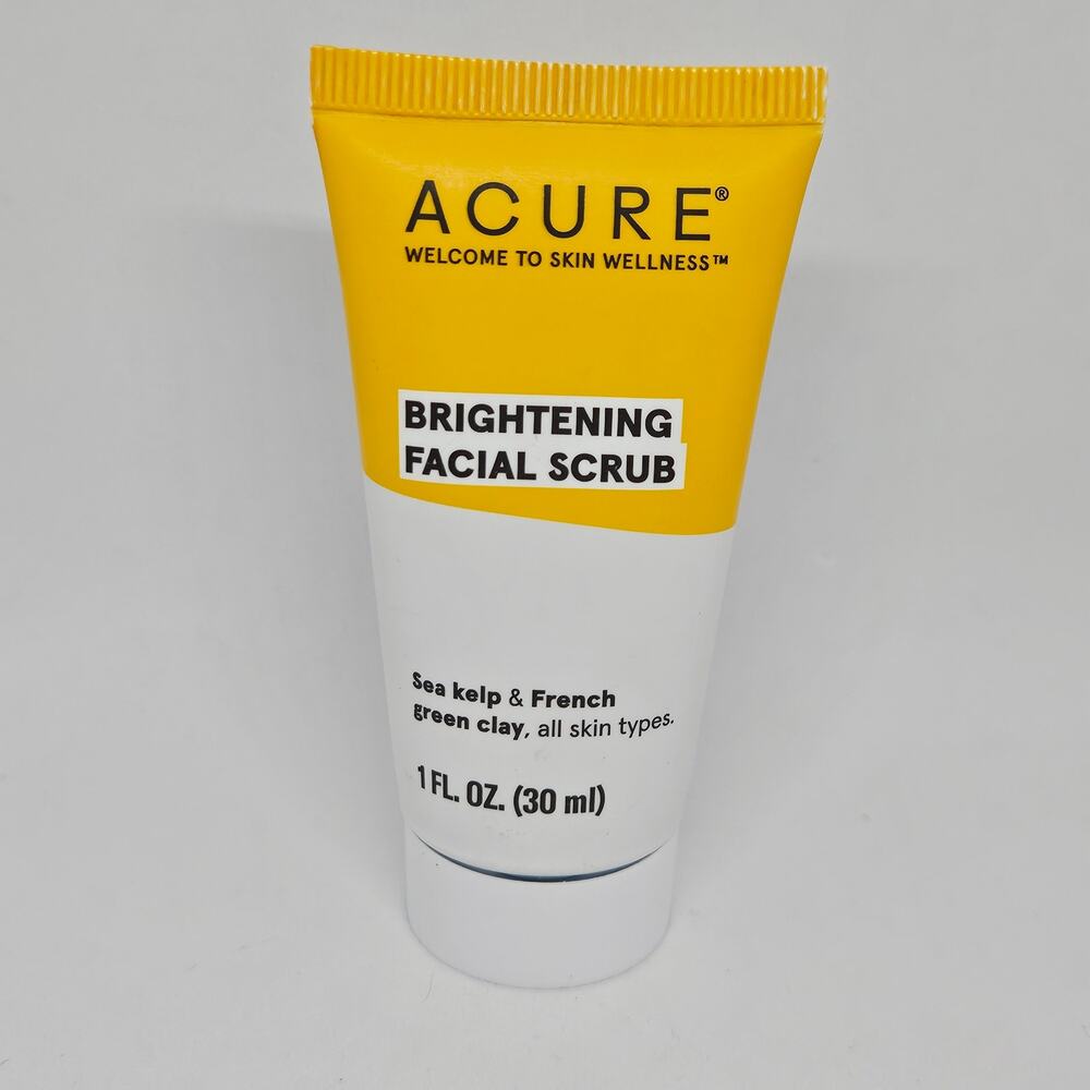 Acure Brightening Facial Scrub 1 fl oz/30 ml Travel Size Mini Factory Sealed NEW